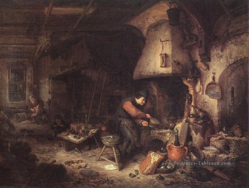  peintre Tableau - Forgeur de Haches Paysan Adriaen van Ostade